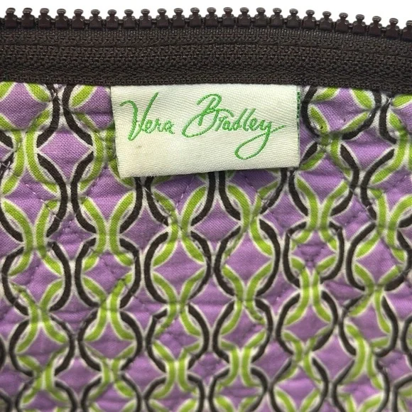 Vera Bradley Purple Punch Retired Brown Pink Green Travel Shoulder Duffle Bag - Picture 12 of 13